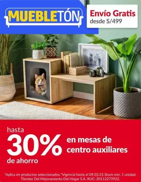 Catálogo Sodimac en Lima | 30% en mesas de centro auxiliares | 2025-03-04T00:00:00.000Z - 2025-03-09T00:00:00.000Z