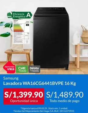 Catálogo Sodimac en Lima | Lavadora samsung | 2025-03-04T00:00:00.000Z - 2025-03-09T00:00:00.000Z