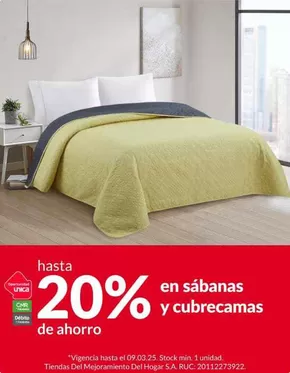 Catálogo Sodimac en Lima | 20% en sábanas u cubrecamas | 2025-03-04T00:00:00.000Z - 2025-03-09T00:00:00.000Z