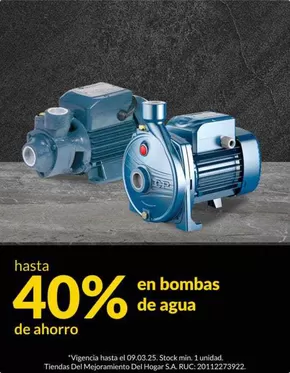 Catálogo Sodimac en Lima | 40% en bombas de agua | 2025-03-04T00:00:00.000Z - 2025-03-09T00:00:00.000Z