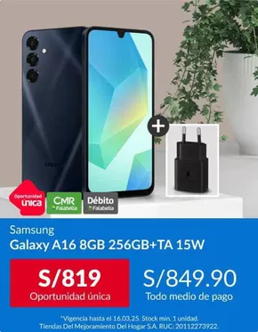 Catálogo Sodimac en Lima | Samsung Galaxy A16 | 2025-03-11T00:00:00.000Z - 2025-03-16T00:00:00.000Z