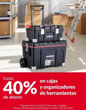 Catálogo Sodimac en Lima | hasta 40% en cajas y organizadores de herramientas | 2025-03-11T00:00:00.000Z - 2025-03-16T00:00:00.000Z