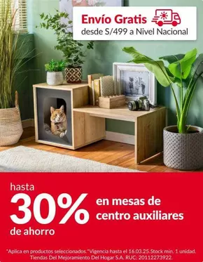 Catálogo Sodimac en Lima | hasta 30% en mesas de centro auxiliares | 2025-03-13T00:00:00.000Z - 2025-03-16T00:00:00.000Z